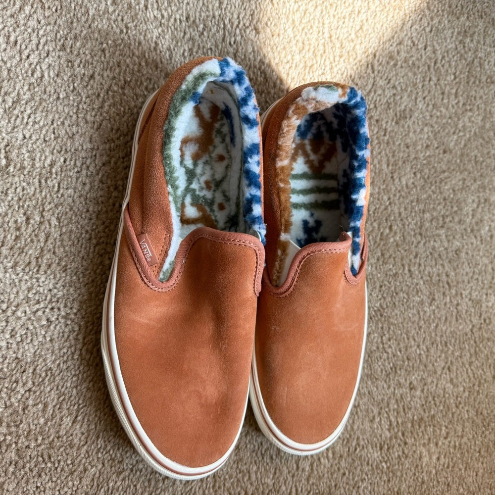Vans Women's Suede Slip-On Shoes - Tan